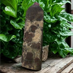 Garnet in Wollastonite Mini Crystal Tower – 4-Sided – 3.5” - 102 grams